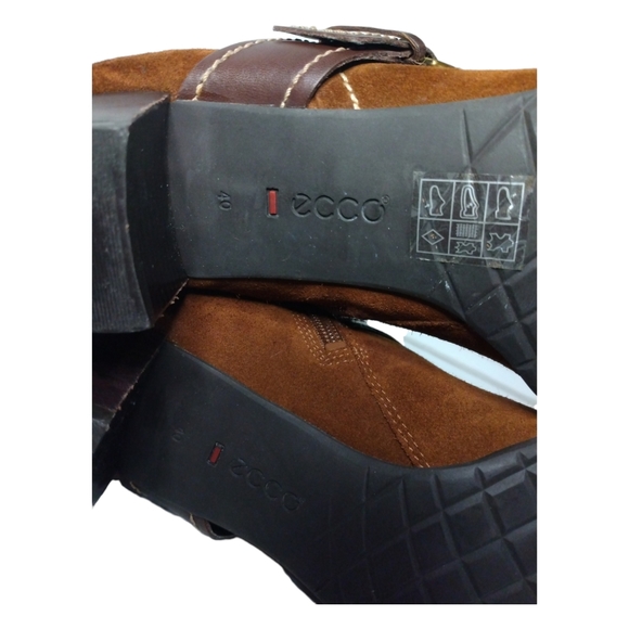 Ecco Womens Arizona Brown Suede Leather Square Toe Boots Low Heel EU 40 US 9/9.5 - Picture 13 of 16